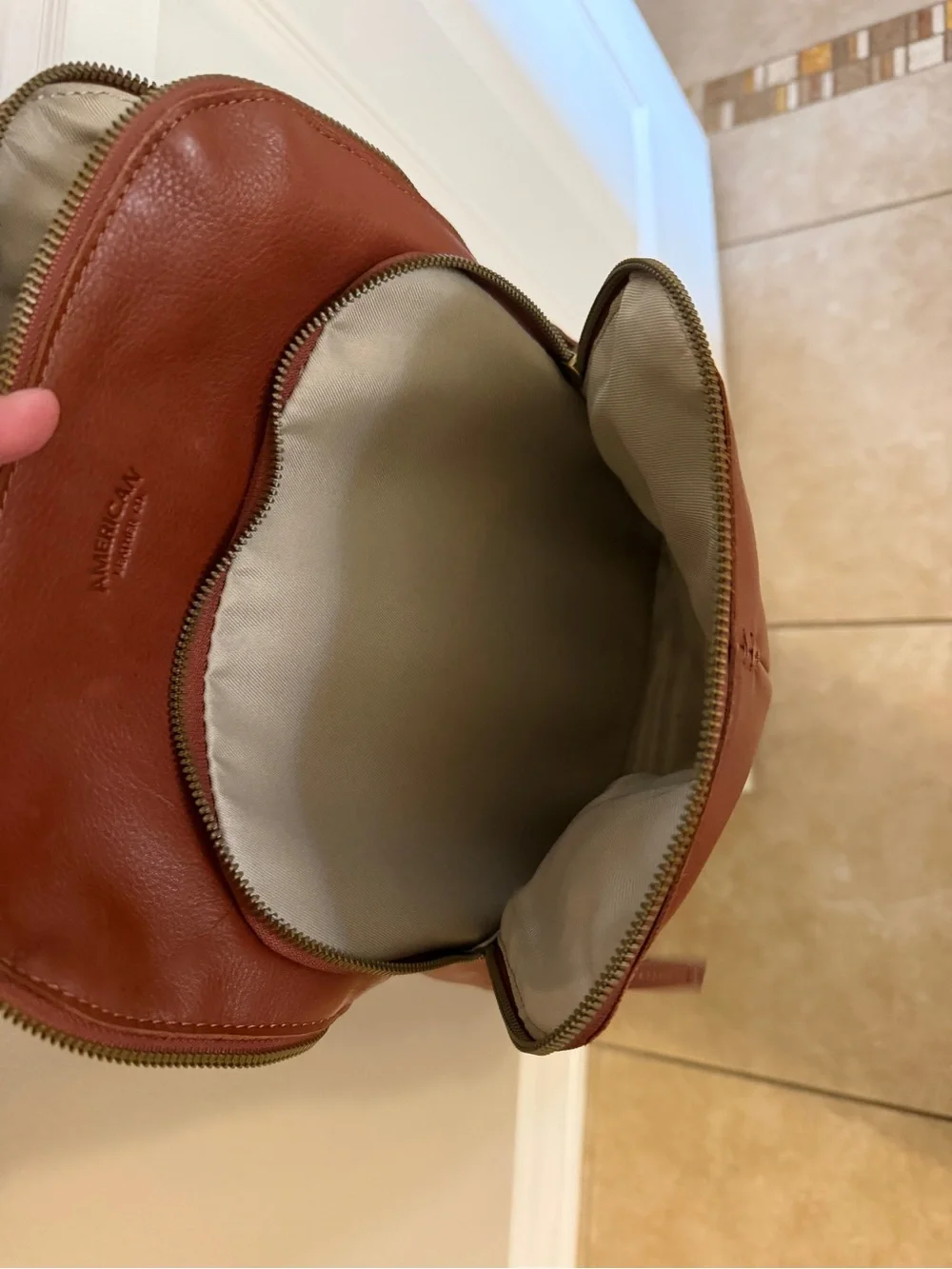 American Leather Brown Leather Backpack